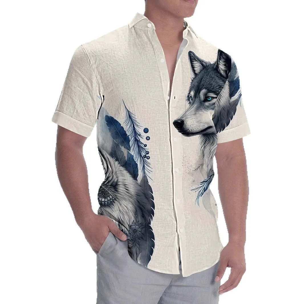 New Hawaii 3D Printed Short Sleeved Shirt, Loose Summer Men's Shirt
