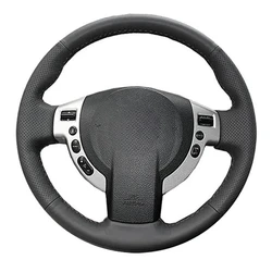 Non-Slip Soft Genuine Leather Braid Car Steering Wheel Cover For Nissan QASHQAI X-Trail Nissan NV200 Rogue Car Accessories