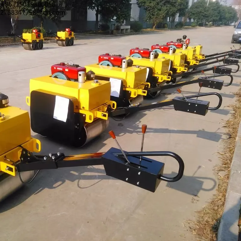 Hot Sell Walking Hand Double Drum Roll Road Roller Price for Sale  0.5 Ton 1ton 2ton Walk Behind Small Road Roller Manufacturer