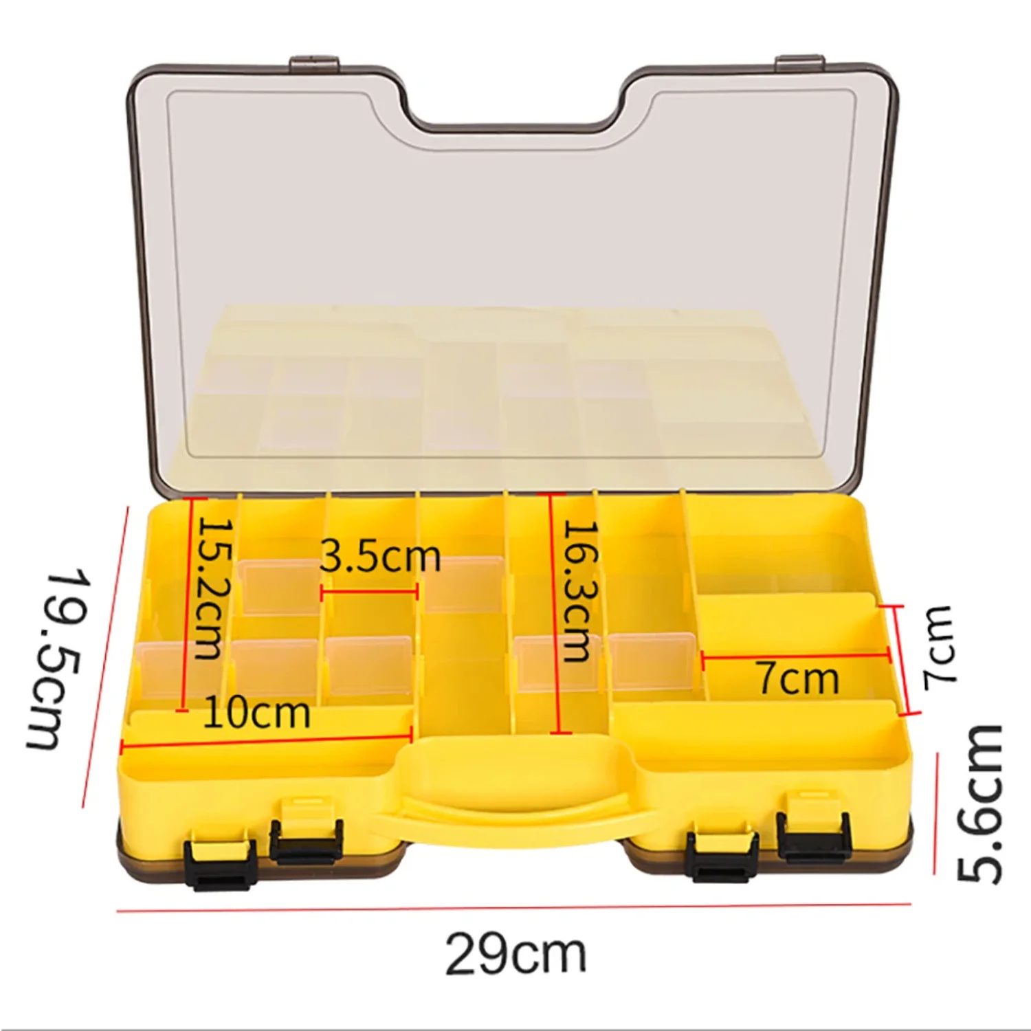 

Large Fishing Tackle Boxes Double Layer Bait Container Portable Lure Baffle Multi Compartments Case Suitcase Tool Box