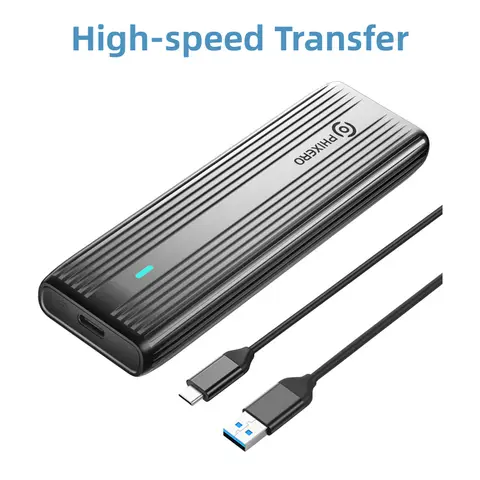PHIXERO M.2 NVMe SATA SSD Enclosure Dual Portocol NVMe to USB Adapter 10Gbps USB 3.1 Gen2 USB C External Case Box Aluminum alloy