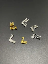 Brass Tin Plated 2.8 4.8 5.2 6.3mm Right Angle Cold Pressed Spring Flag Shaped Socket Circuit Connectors Wire Crimp Terminal