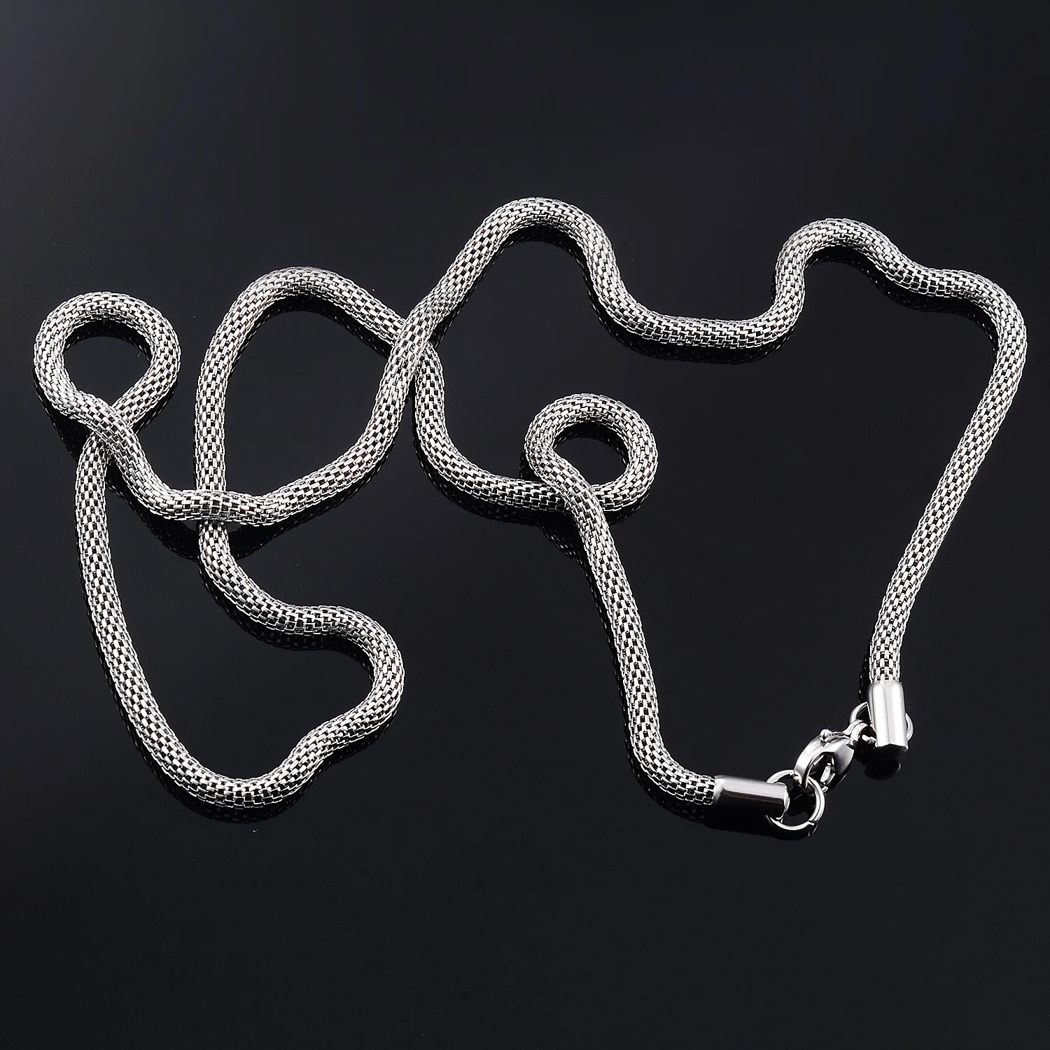 Modische Edelstahlkette mit einer Breite von 2,0 mm/2,4 mm/3,2 mm, wasserdicht, Kielglieder-Halskette, Schmuckzubehör, Choker. – Detail 3