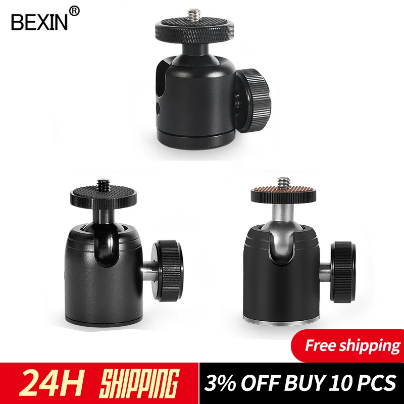 Camera mini ballhead 360 swivel head tripod ball head phone stand smaling monopod mount adapter for DSLR camera flash tripod