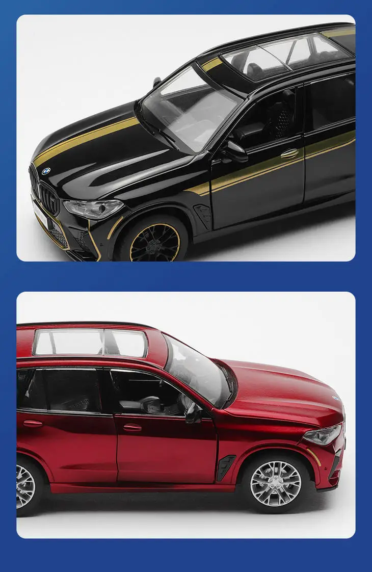 1:32 BMW X5 M X7 High Simulation Diecast Metal Alloy Model car Pull Back Sound Light Car Children Gift Collection