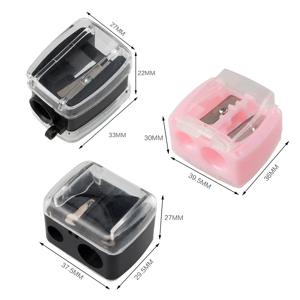 Draagbare make-up puntenslijper Dubbele enkele gaten Ontwerp met eyeliner Meisjescadeau Schoolbenodigdheden Werken