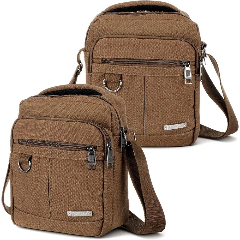 

Mens Crossbody Bag, Canvas Messenger Shoulder Bag with Adjustable Strap, Multiple Pockets for Travel Work & Daily Use