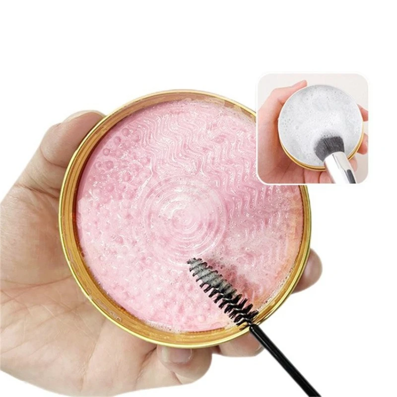 Makeup Brush&Puff Cleaning Kit-Peach Soap with Silicone Pad Effective Cleaning Artifact Must-Have Beauty Tool for Cosmetic Care