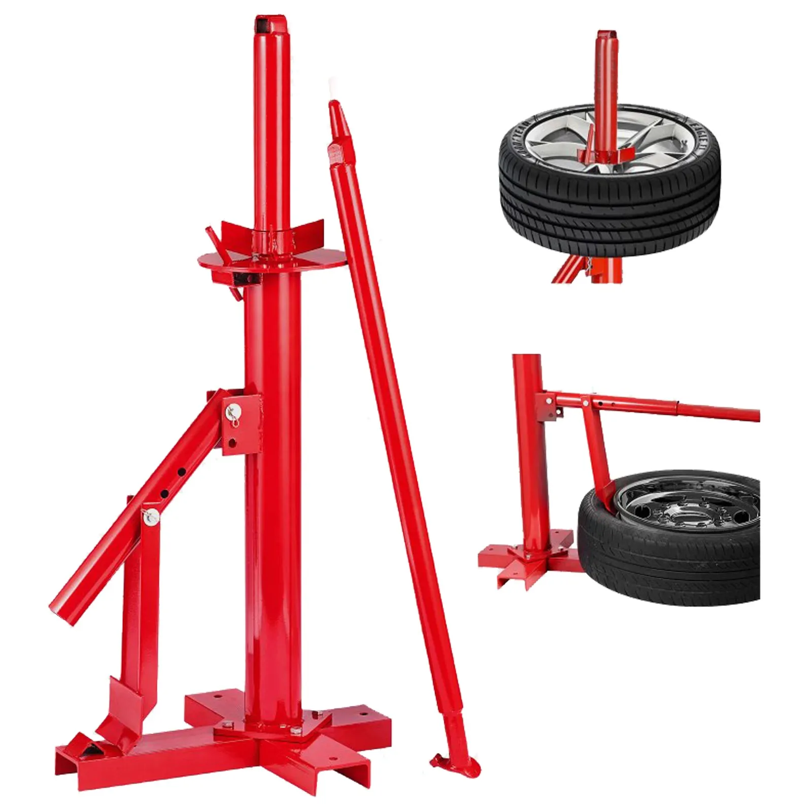 

Manual Portable Hand Tire Changer Bead Breaker Tool Mounting Shop Auto Red DIY