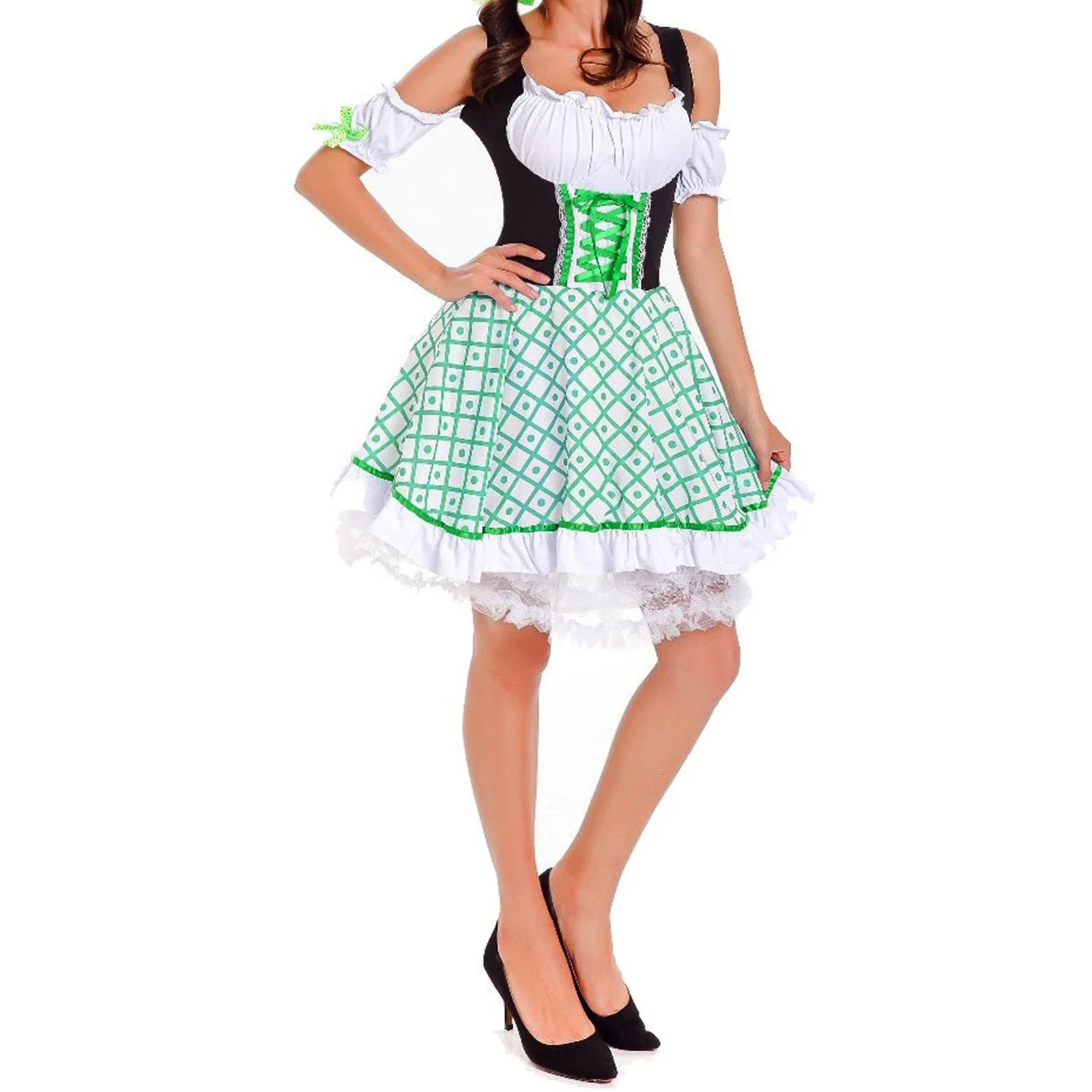 Sexy blu tedesco Oktoberfest Beer Girl Costume bavarese tradizionale Party Ladies Wench Beer Maid Dirndl Dress cameriera Outfit