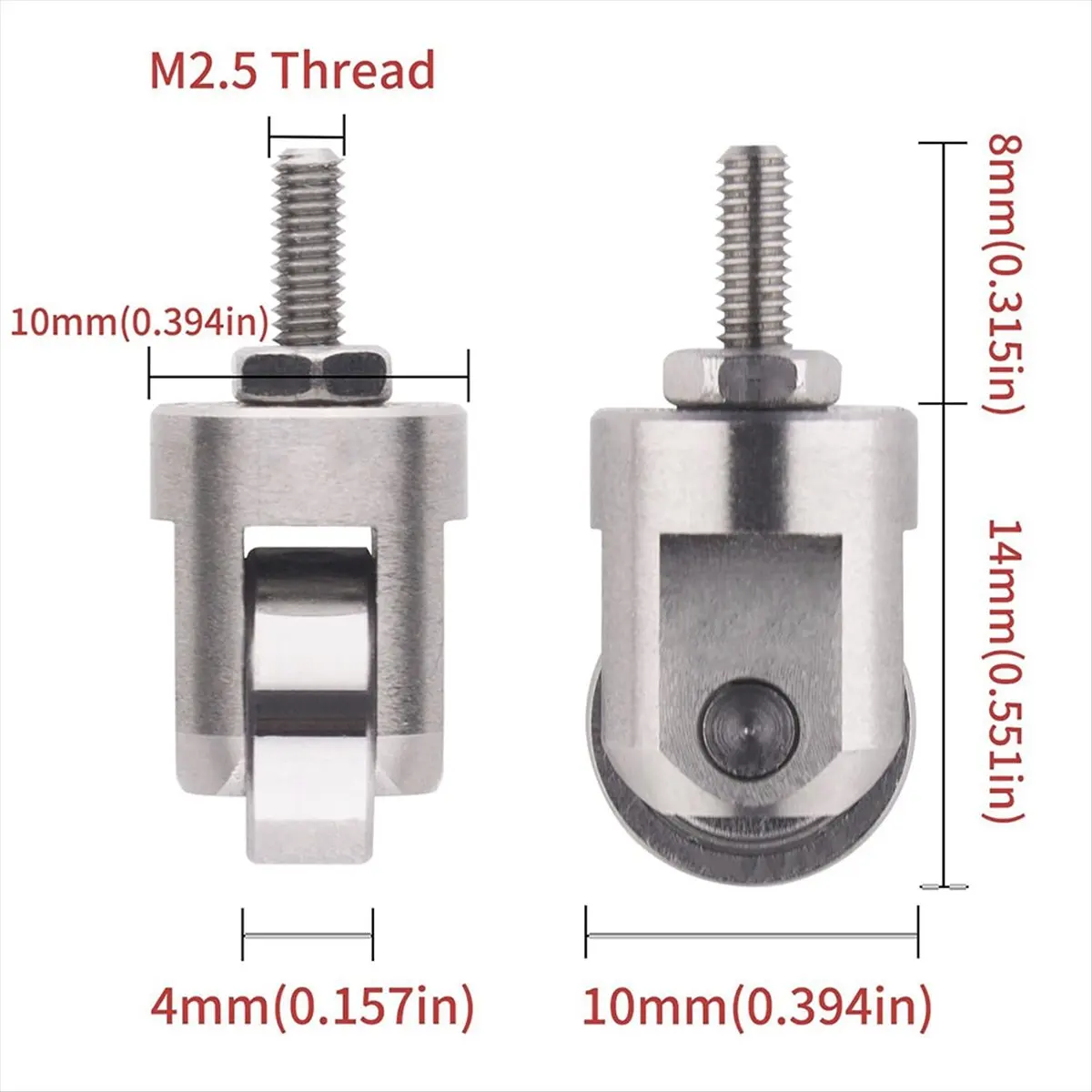 Top Sale Roller Contact Point for Digital Indicators Depth Gauge M2.5 Thread 10mm Diameter Wheel Metric Contact Point
