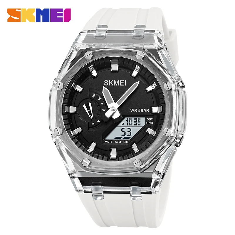 SKMEI 2100 Outdoor Men Color Digital Watch Resistant Mens Wristwatch LED Display Waterproof Electronic Man Clock reloj hombre