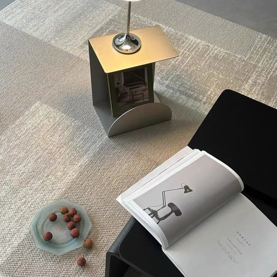 Minimalist Stainless Steel Small Side Table with Storage – Compact Coffee Table or Bookshelf for Living Room or Bedroom - view 3