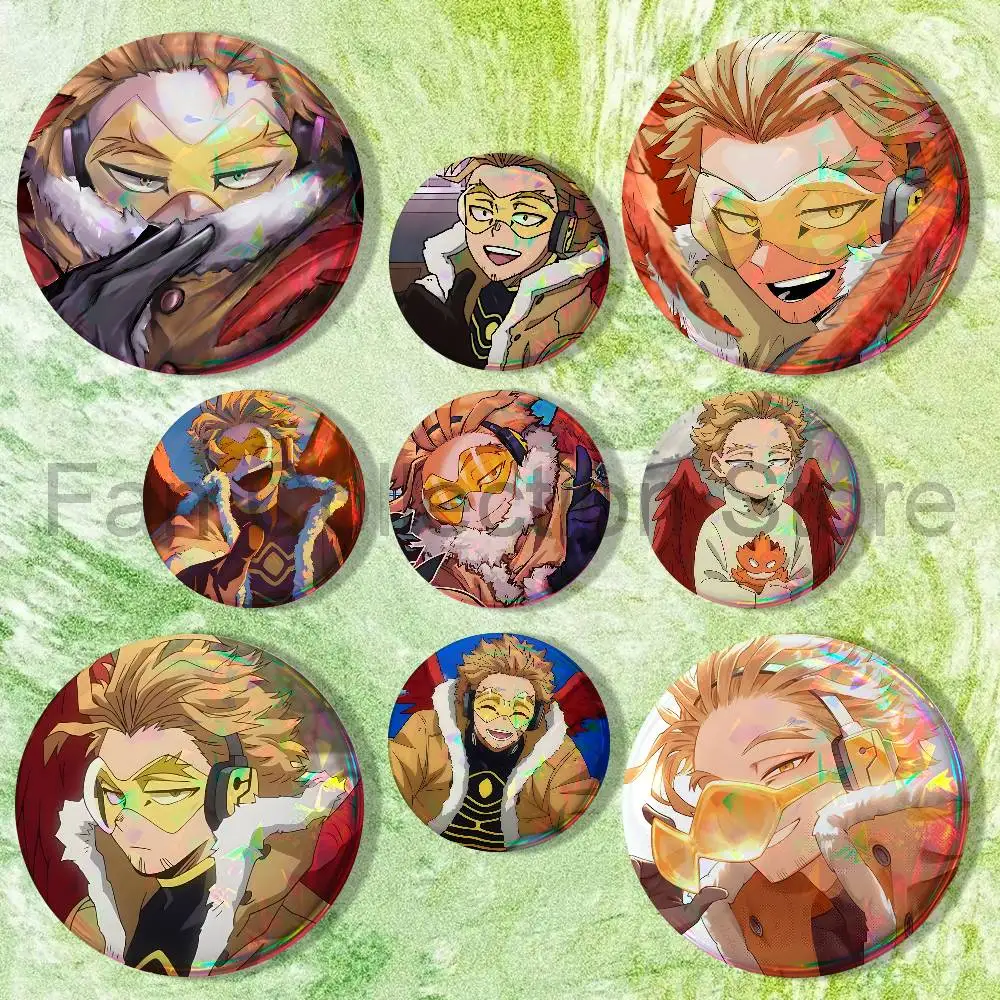My H-Hero Anime Hawks Enamel Pins Funny Cartoon Characters Badge Fashion Jewelry Accessories Round Snap-in Brooch on Backpack