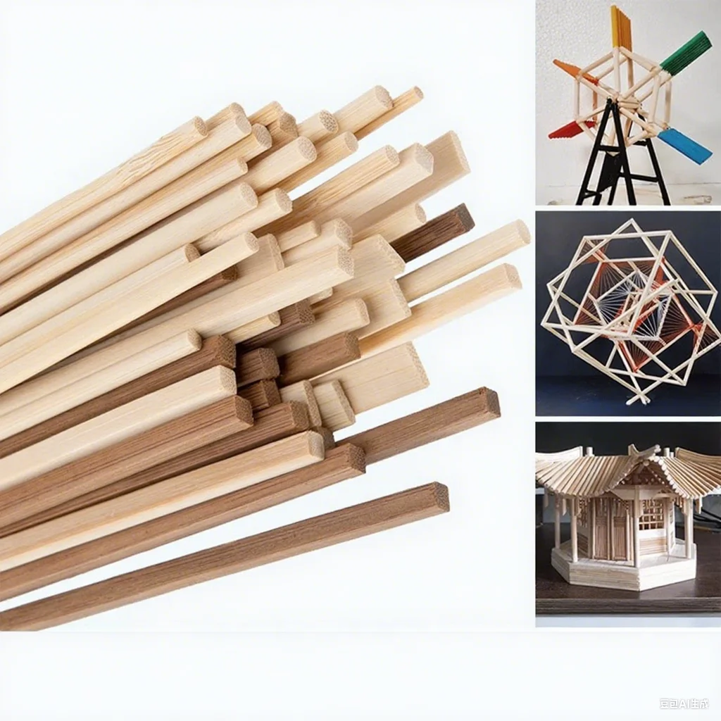 DIY Craft Sticks Bundle ไม้ไม้ไผ่ Sticks สําหรับ Mini House สะพานชุดอาคารอิฐการศึกษาของเล่นก่อสร้างของขวัญ