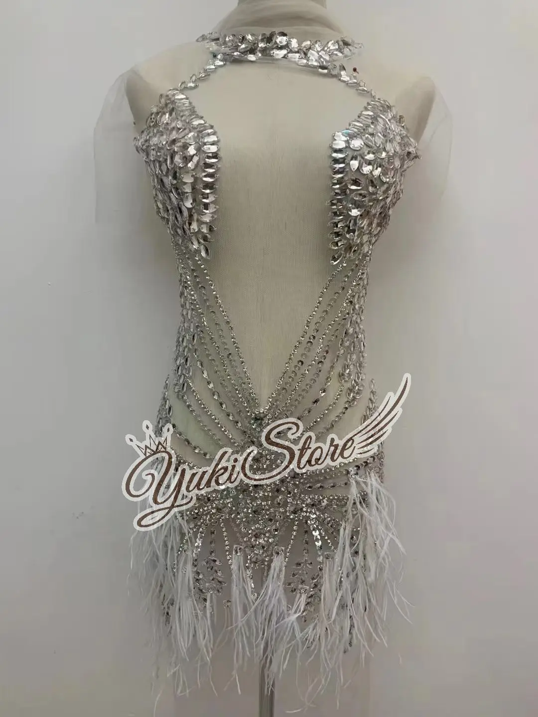 

Новейшее свадебное платье с перьями, коктейльное платье, красивое качество, идеальный материал, сексуальный женский серебряный лиф с бриллиантами, аппликация JY108