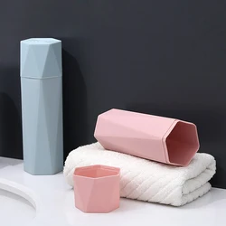 Travel Portable Toothbrush Cup Bathroom Toothpaste Holder Storage Case Box Organizer Travel Toiletries Storage Cup