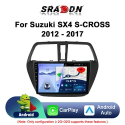 For Suzuki SX4 S Cross 2012-2016 Android Car Radio Automotive Multimedia Player Navigation GPS Carplay Touch Screen Auto Stereo