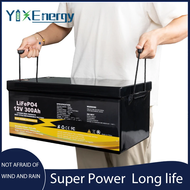 High cycle lithium iron phosphate battery pack 12V300Ah energy storage battery, home backup battery