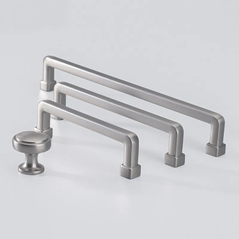 

Zinc Alloy Cabinet Knobs and Handles Square Brushed Gold Furniture Wardrobe Pulls Kitchen Cupboard Drawer Handle