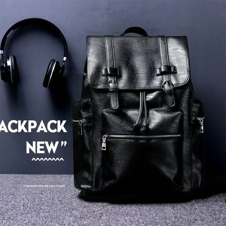 2026 Vintage Men Backpacks Fashion High Quality Pu Leather Male Korean Student Backpack Boy Business Laptop School Computer Bag