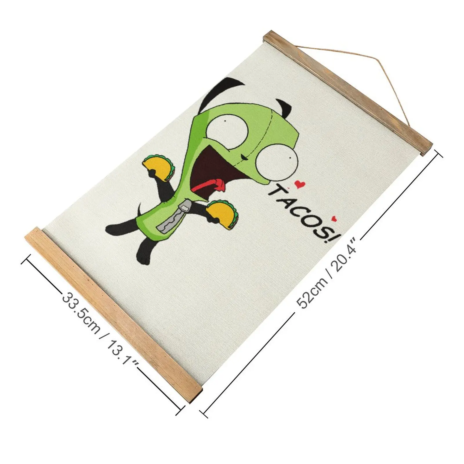 Gir Loves Tacos (Invader Zim) For Canvas Hanging Picture Casual Graphic Painting Kitchen Picture Hanging Humor Graphic Style Han