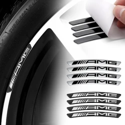 4 Stuks Aluminium Auto Wielnaaf Badge Band Velg Sticker Decor Accessorie Voor Mercedes Benz E C G M R S Klasse W204 W212 Glc Amg 4Matic