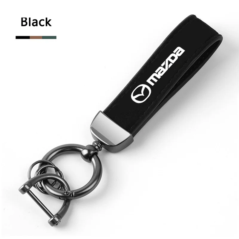 High-End Car Suede Leather Keychain Metal Key Ring For Mazda 2 3 5 6 MX5 Axela Atenza MS CX-3 CX-4 CX-5 CX-7 CX-9 CX-8 7