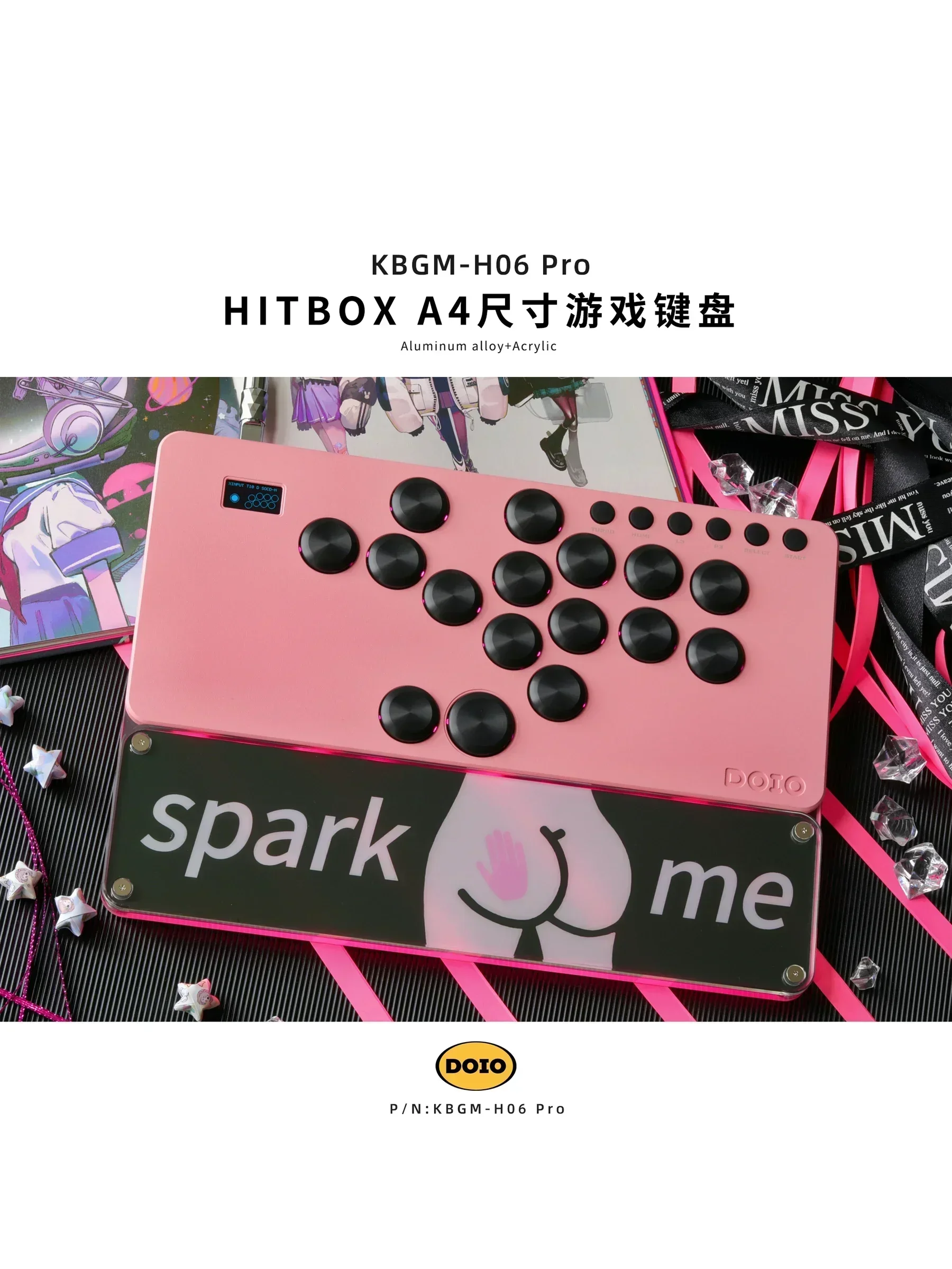 DOIO KBGM-H06 PRO HITBOX PS4 Switch Steam Customize Keypads PS5 SF Aluminum Alloy KOF Tekken Portable A4 Arcade Joystick Gifts