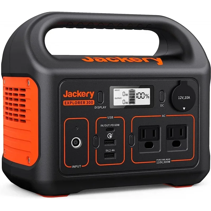 QWJackery Portable Power Station Explorer 300,293Wh Backup Lithium Battery,Solar Generator for Outdoors Camping Travel Hunting