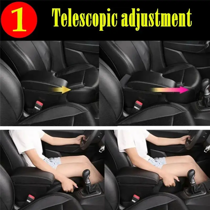 1 PCS Central Consoles Armrest Box With 3 USB Armrest Storage Box Black ABS For MG ZS 2017-2022