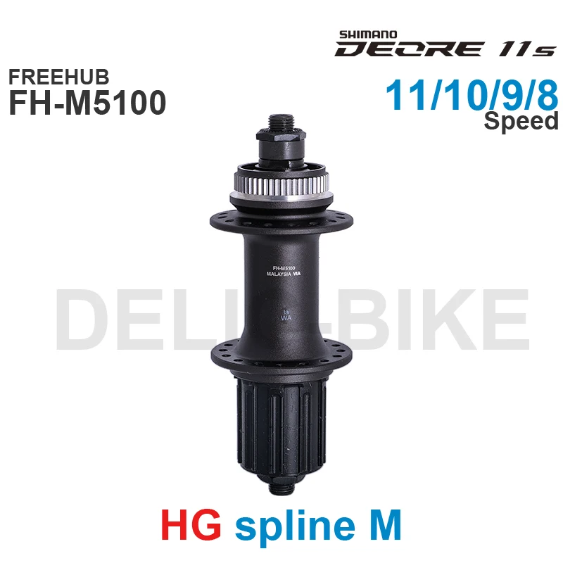 SHIMANO DEORE M5130 HUB  Front Hub HB-M5100  Rear FREEHUB  FH-M5100 HG spline M 8 9 10 11 speed Quick release Original Parts