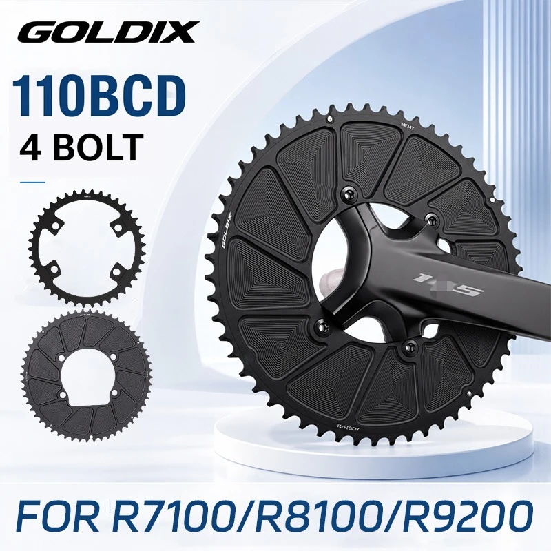 110 Bcd 4bolt Chainring for Shimano R7100 R8100 R9200 0mm Offset Double Star 50 34t 52 36t 54 40 110bcd Black 2x Chain Ring