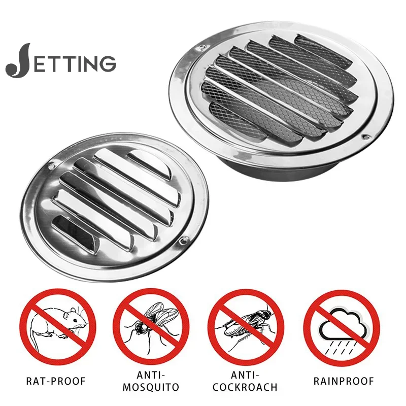 Stainless Steel Exterior Wall Air Vent Grille Round Air Vent Grille Insect Protection Ducting Ventilation Tool