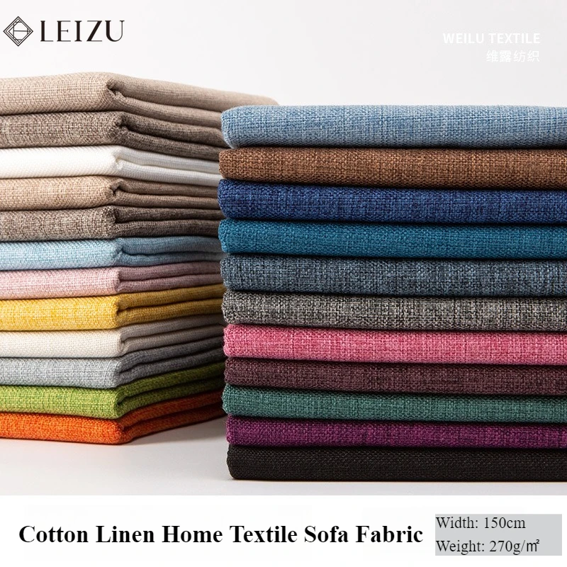Tela de Lino Fino para el Hogar, Tela Gruesa de Color Sólido para Coser DIY, Fundas de Sofá, Manteles, Almohadas, Cortinas 50x150cm