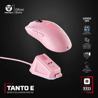 Ratón inalámbrico FAANTECH TANTOE WG13E Conmutación de tres modos y base magnética recargable PixArt PAW3311 Micrófono macro de hasta 45 horas