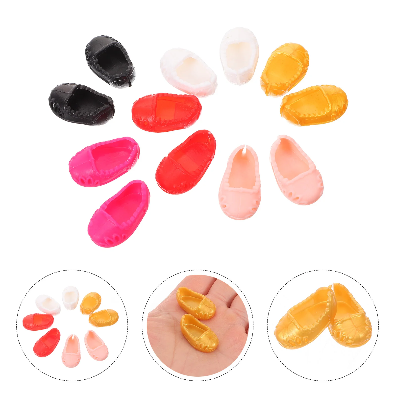 6 Pairs Baby Shoes Small Decorations Infant Toys Miniature Plastic Scene Props House Supplies Tiny Accessories Room Models