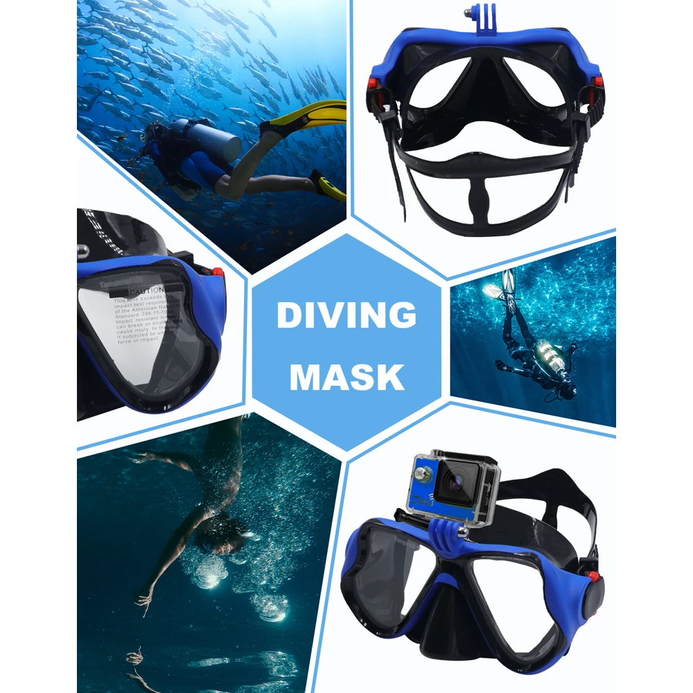 Schnorchel Tauchmaske profession elle Unterwasser maske Schwimm brille Schnorchel Tauch ausrüstung Kamera halter für Go Pro