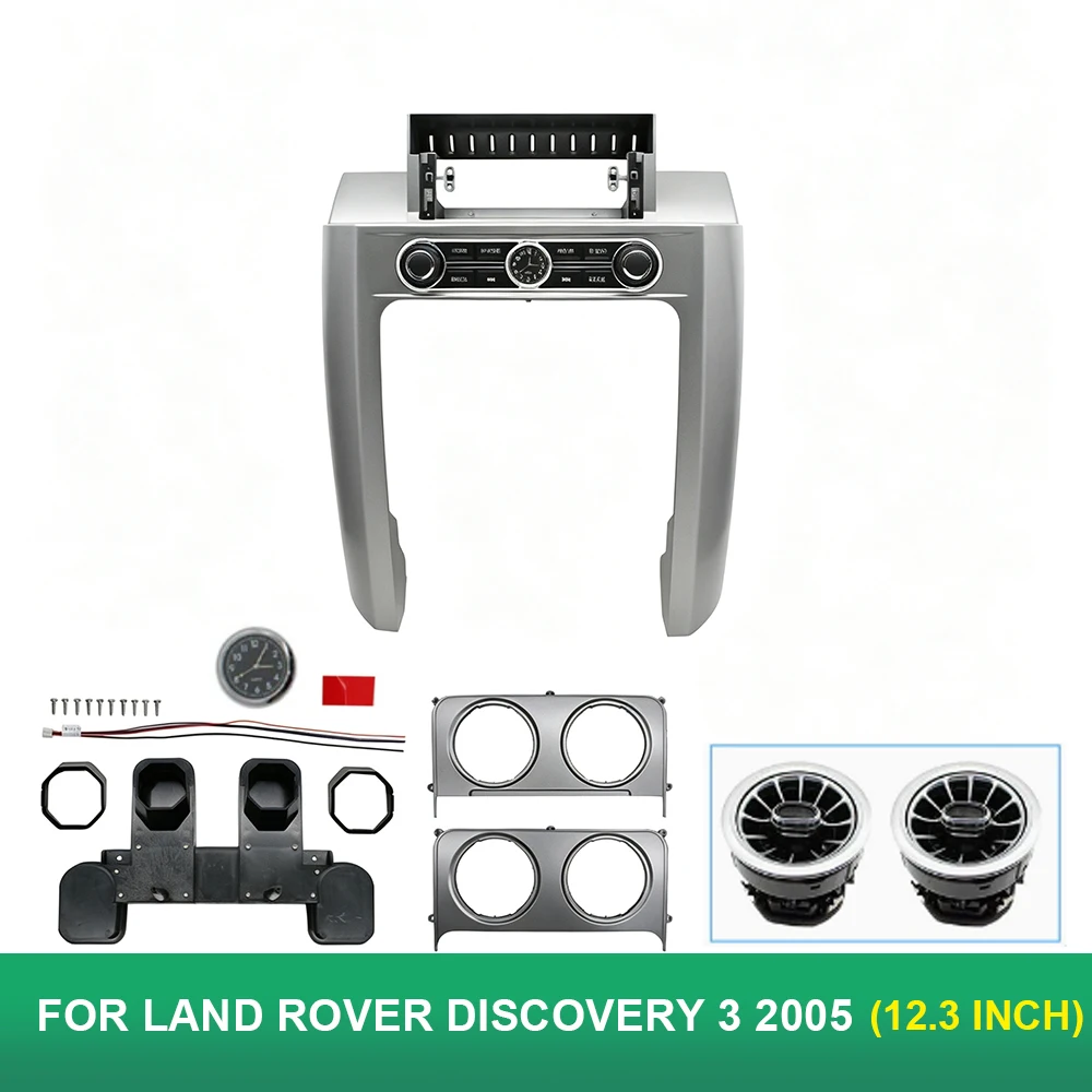 12.3 Inch Car Radio Fascia Frame For Land Rover Discovery 3 2004-2009 Android Stereo Dashboard Panel Wiring CANBUS Kit