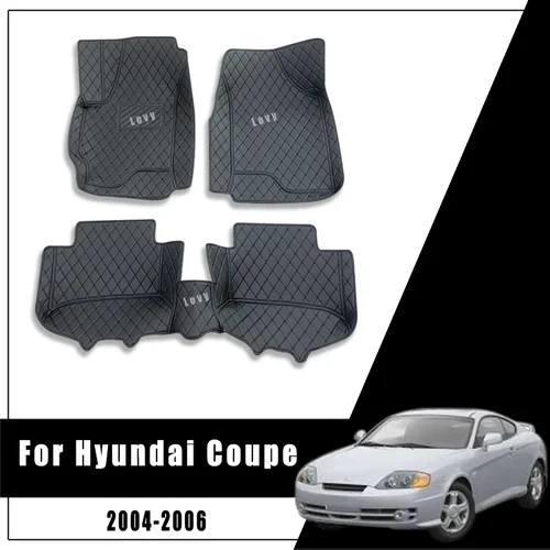 Alfombrillas impermeables para coche, accesorios para Hyundai Coupe 2004, 2005, 2006
