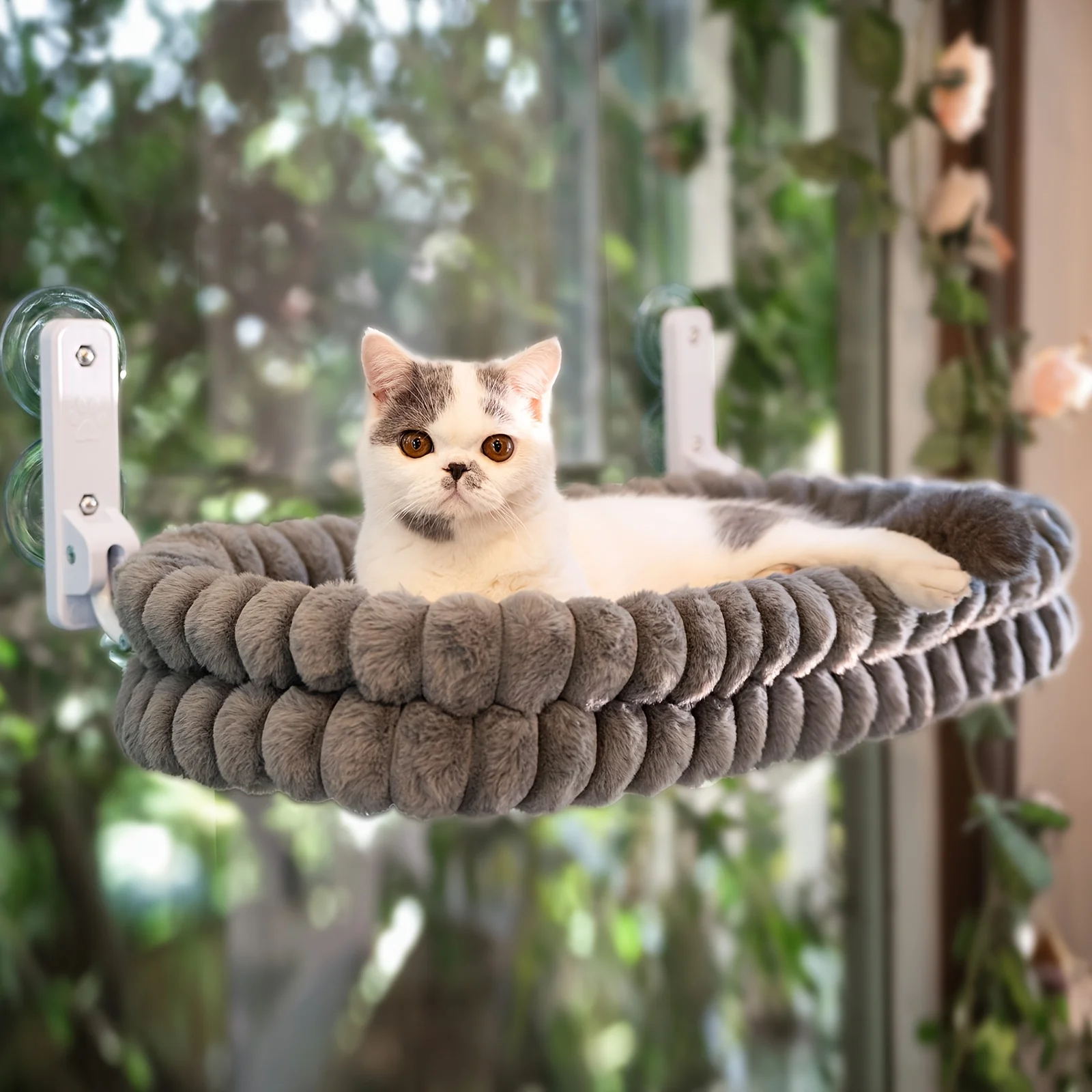 

Cheerpals Cat Window Perch, 30*15In Double-Layer Foldable Pet Hammock Cat Bed for Wall with Suckers for Indoor