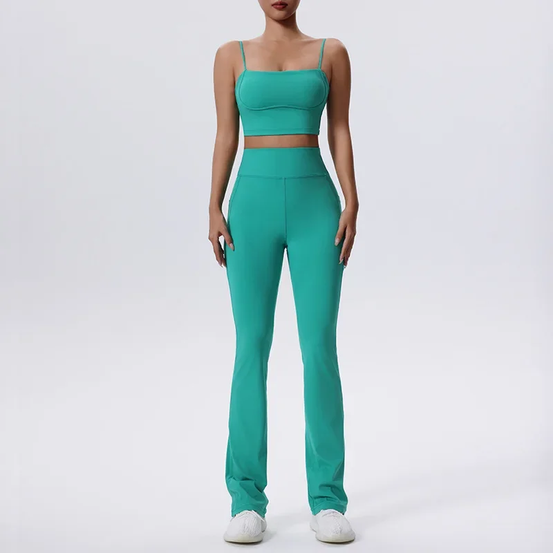 Комплект из двух предметов для фитнеса и йоги, женский однотонный спортивный костюм, мягкая дышащая быстросохнущая одежда для тренировок, женская спортивная одежда