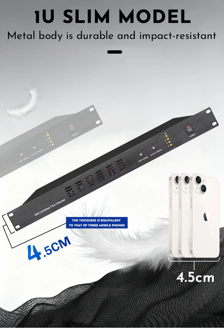Paulkitson AC421/B2003 Antennenverteilungssystem Drahtloser Ohr-Feedback-Signalverstärker 4-Kanal-IEM-Kombinierer für die Bühne – Detail 2
