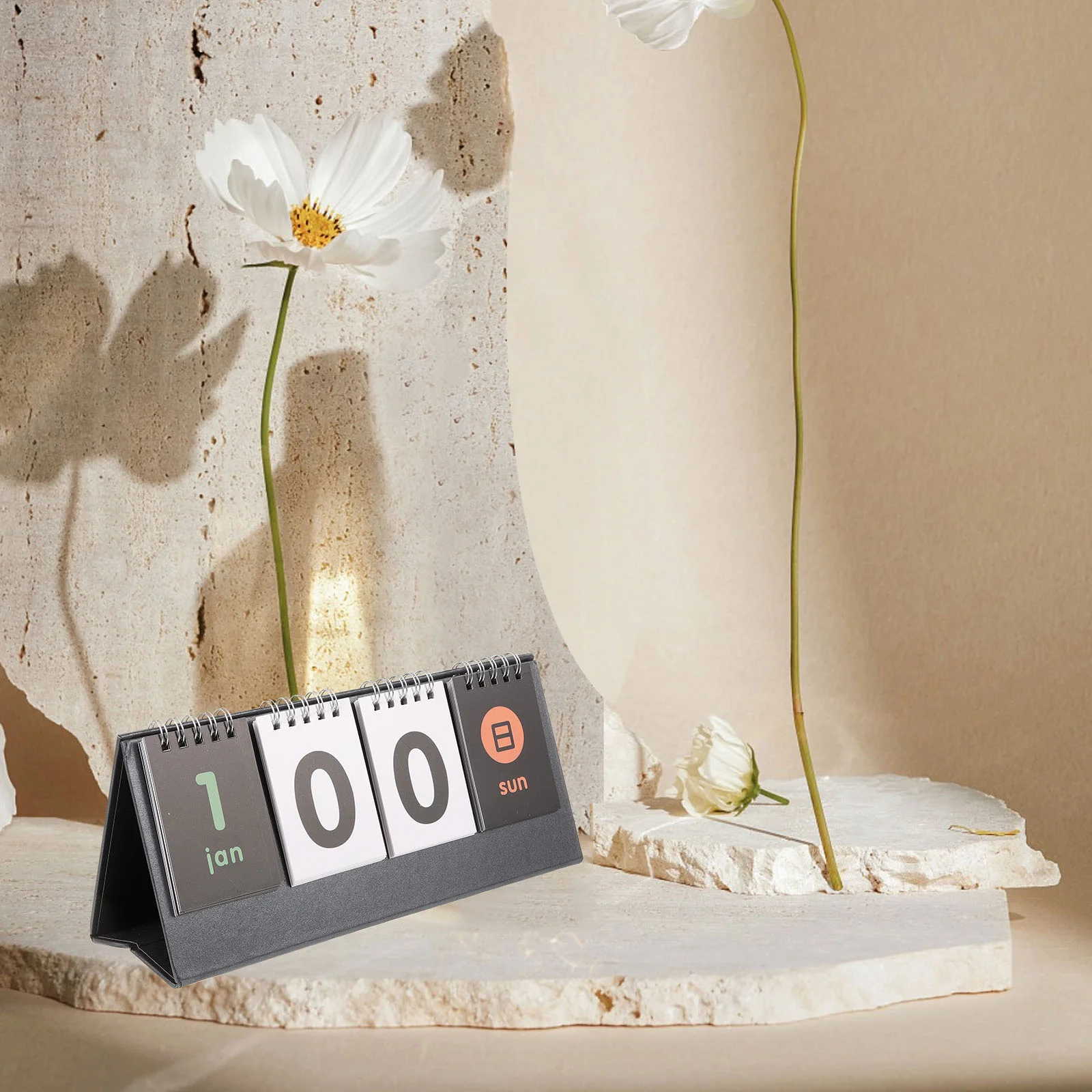 2 Pcs Desk Calendar Countdown Paper Simple Dining Table Central 25X10X6CM Desktop Ornament Daily Schedule White Planner Office