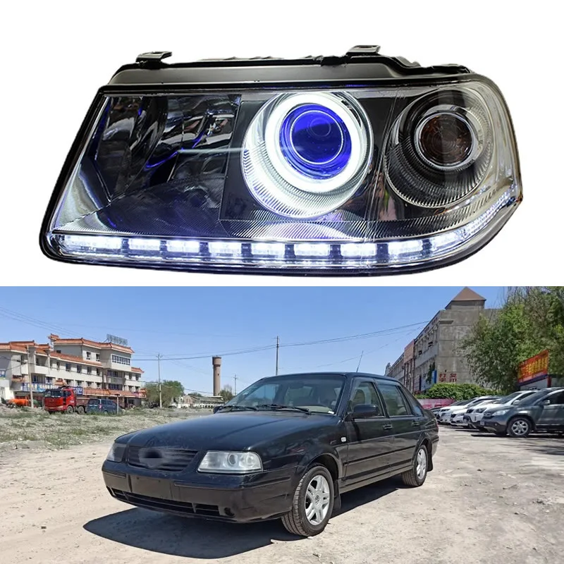 

For Volkswagen Santana 3000 headlight assembly Modified LED lens lamp daytime running lights turn signal Xenon headlights