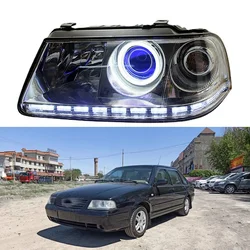 For Volkswagen Santana 3000 headlight assembly Modified LED lens lamp daytime running lights turn signal Xenon headlights