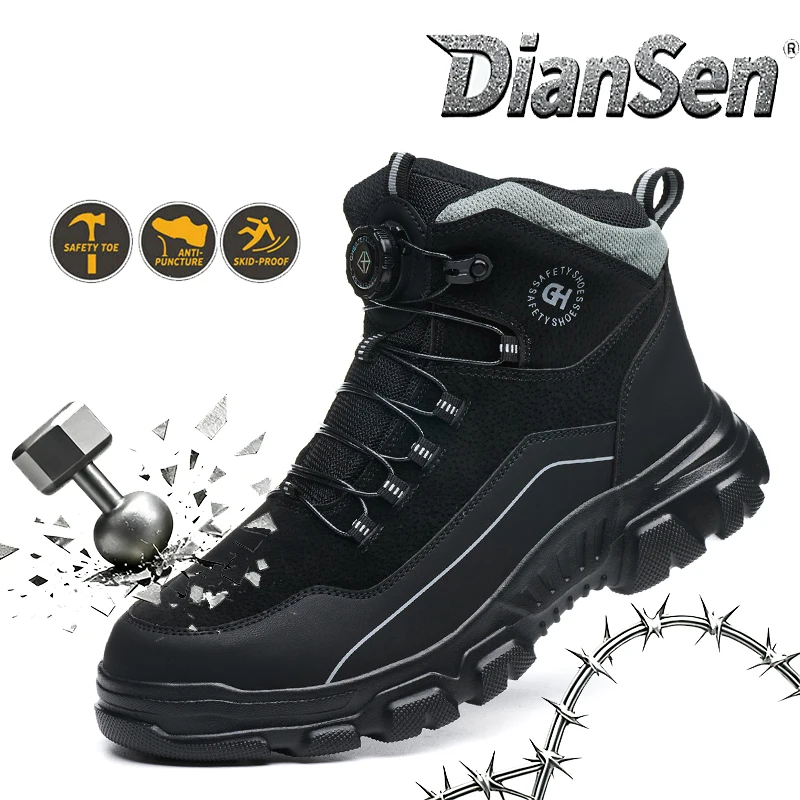 

Мужская защитная рабочая обувь со стальным носком, неразрушимая, противоударная, промышленная обувь, износостойкая повседневная обувь, мужские защитные ботинки