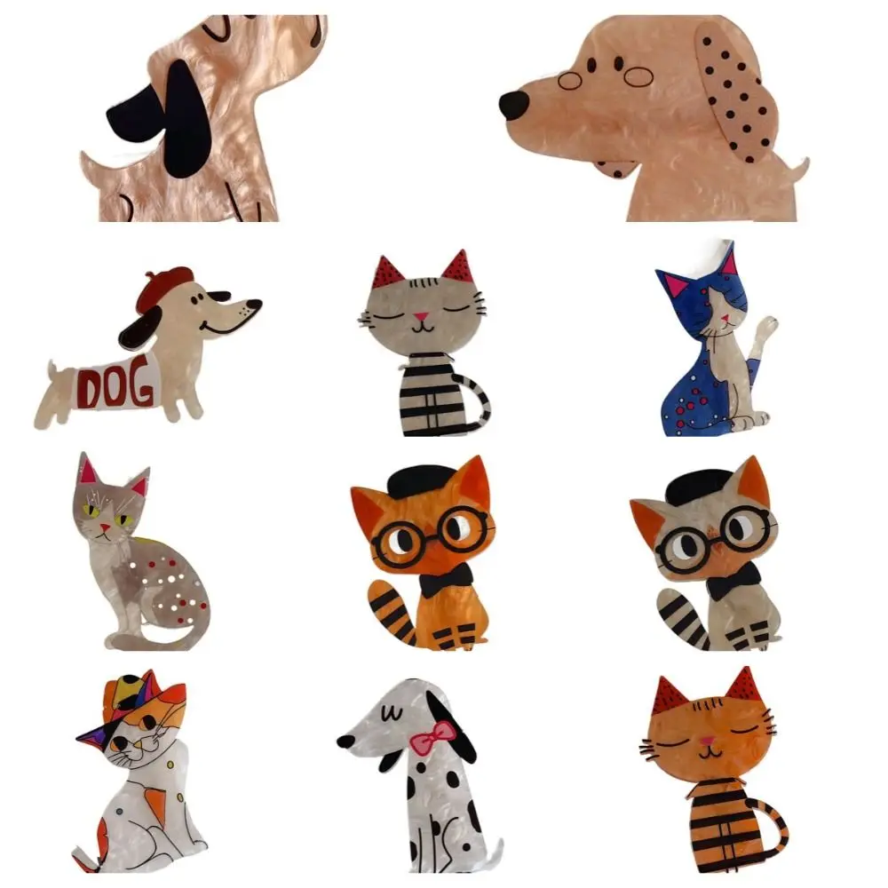 귀여운 동물 고양이 아크릴 헤어핀 한국 스타일 헤어 액세서리 만화 덕빌 클립 앞머리 클립 만화 헤어 클립 일상용