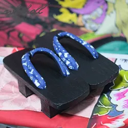 Summer Women Flip Flops Japanese Geta Samurai Clogs Cartoon Cosplay Shoes Black Thick Bottom Two-teeth Platform Sandals Slippers