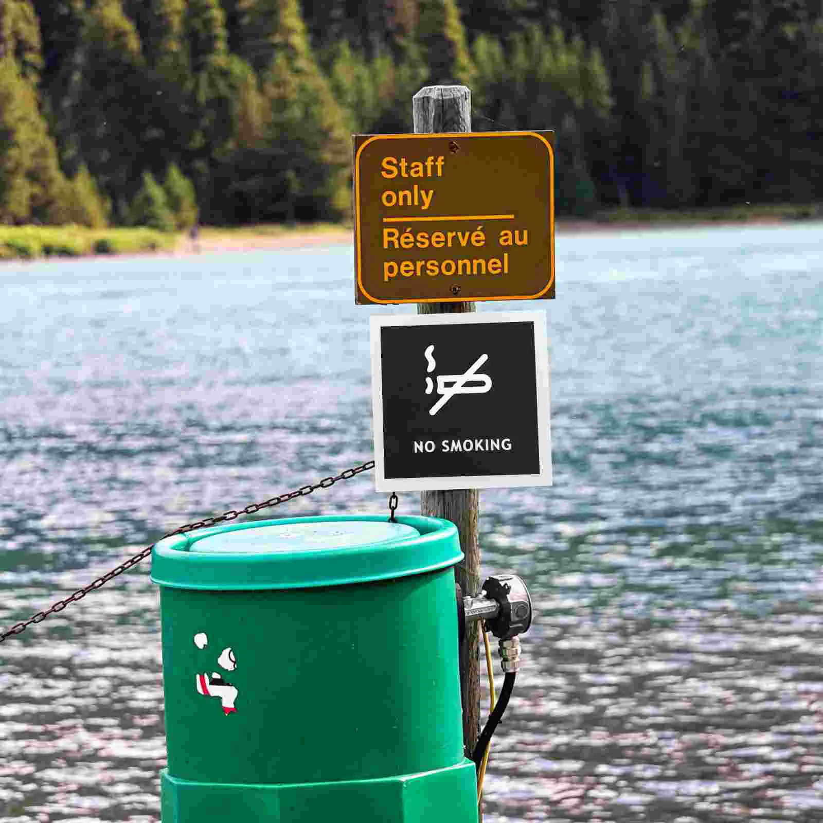 Emblems No Smoking Sign Notice Board Stickers Public Indicator Checkout Counter Signs for Home Black Business